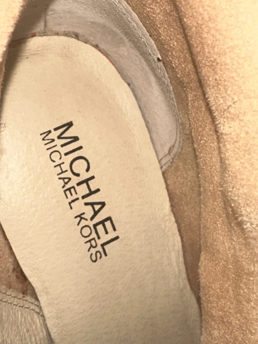 Michael Kors Brown Leather Riding Boots with Gold MK Emblem - Picture 6 of 10